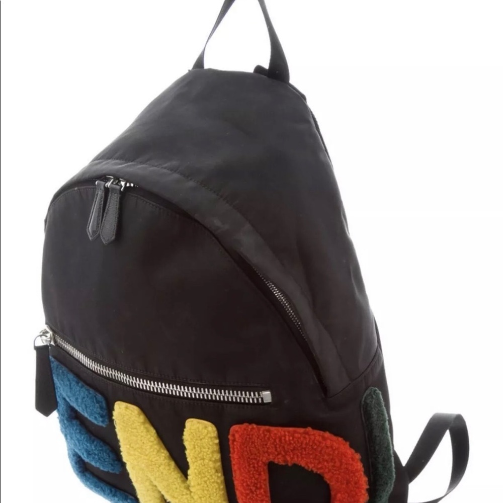 Fendi Shearling & Fur Patchwork Backpack - image 3